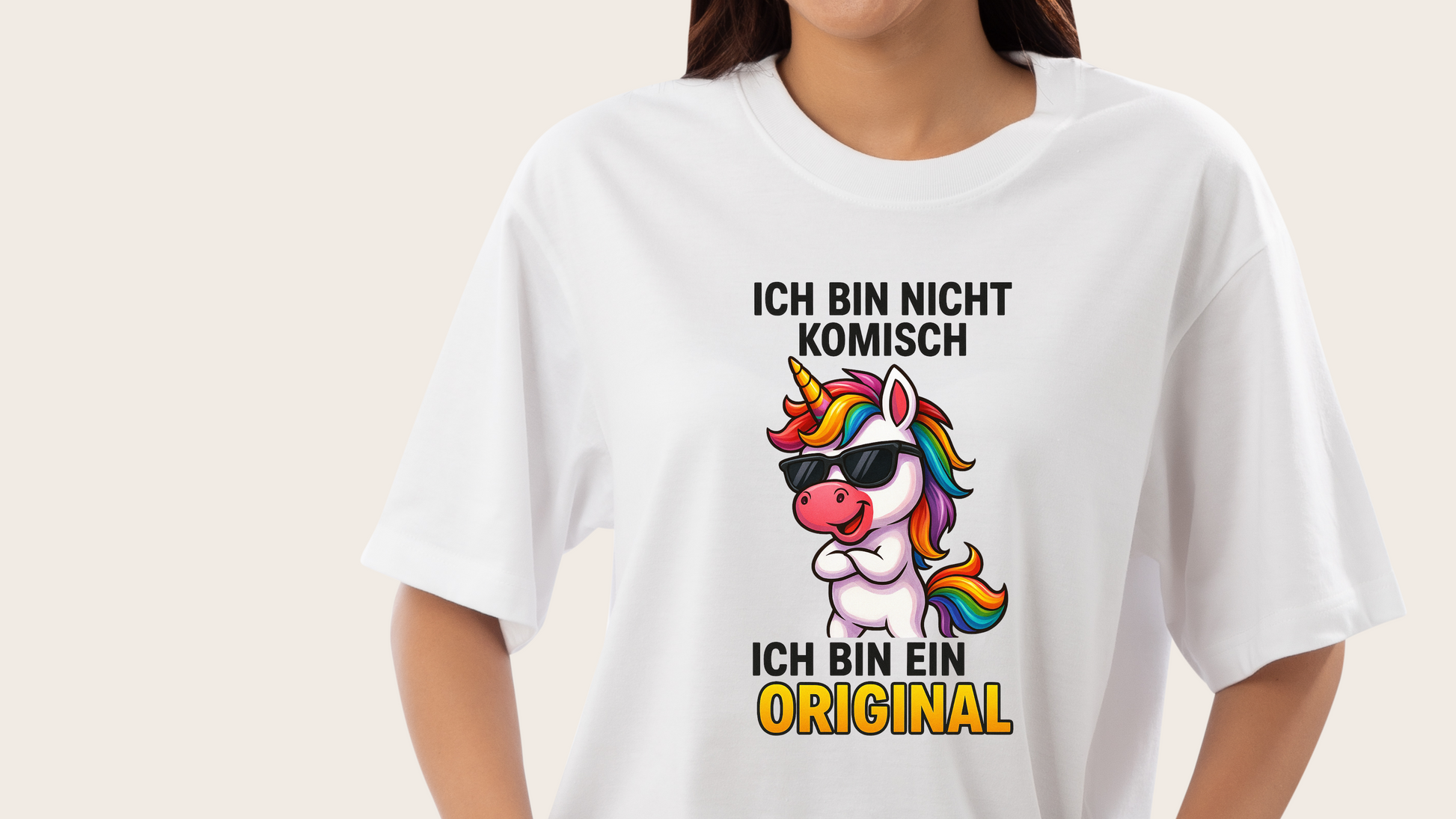 T-Shirt – Ich bin nicht komisch, ich bin ein Original – Einhorn Design