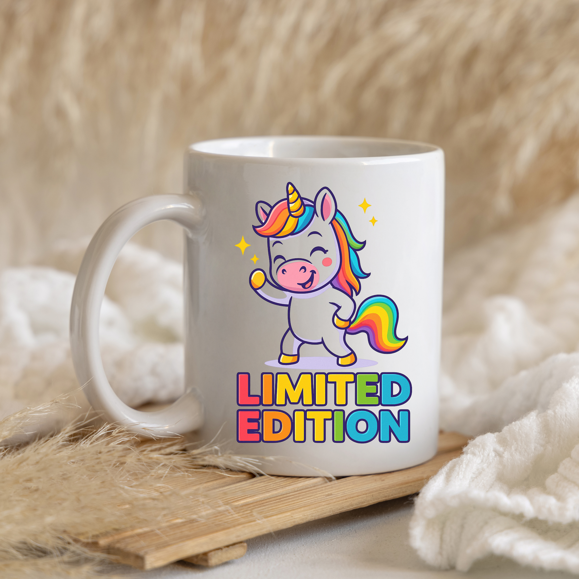 Tasse – LIMITED EDITION – Regenbogen Einhorn Design
