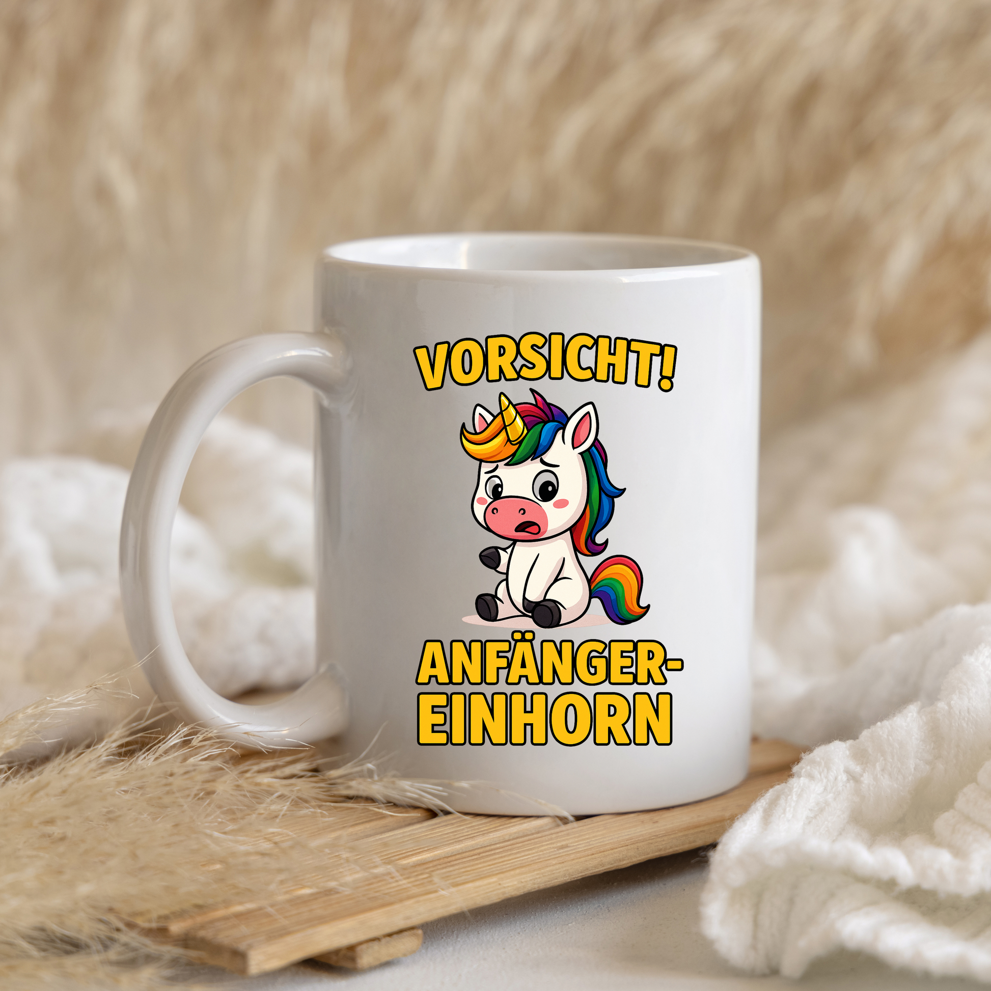 Tasse – Vorsicht! Anfänger-Einhorn | Süßes Einhorn Design