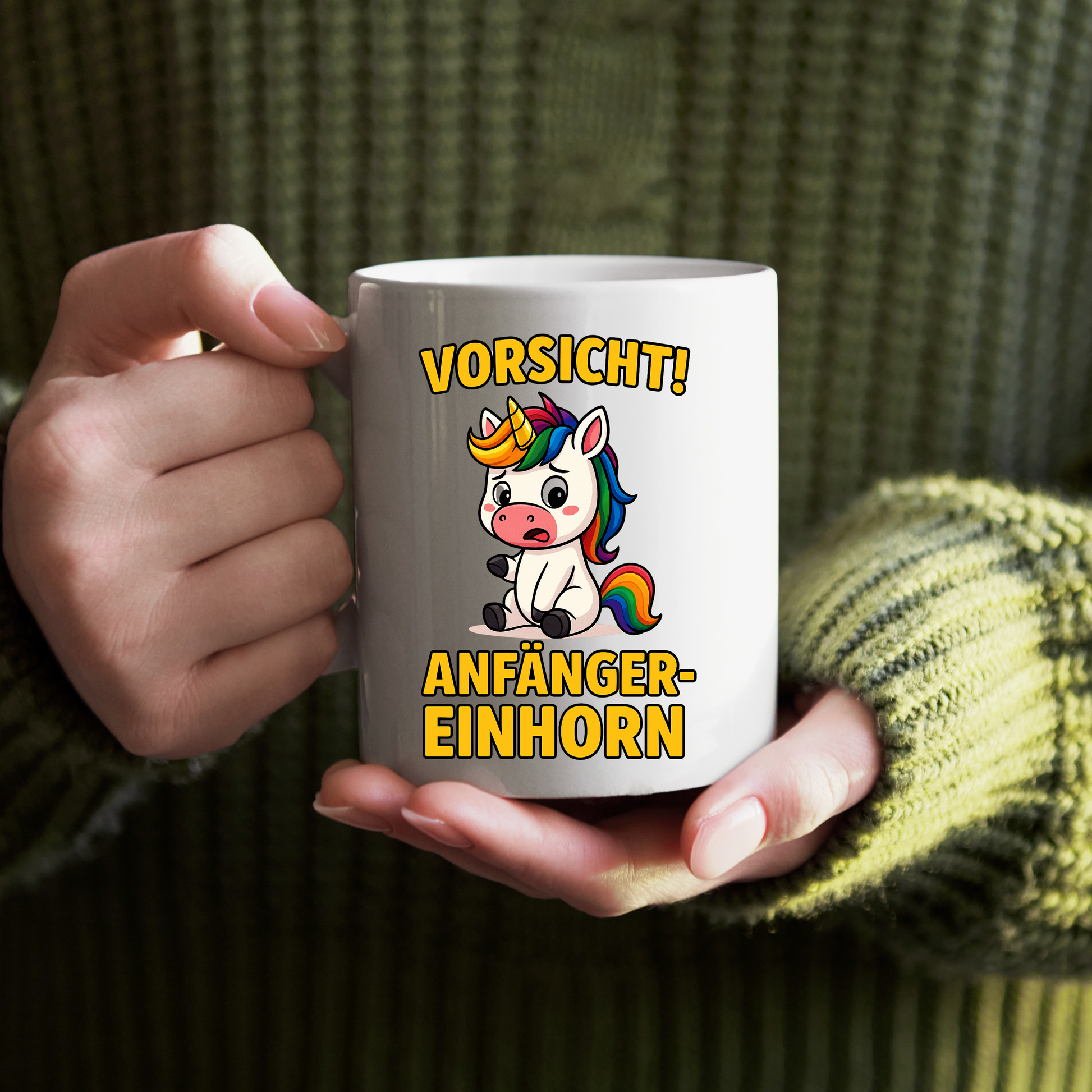 Tasse – Vorsicht! Anfänger-Einhorn | Süßes Einhorn Design