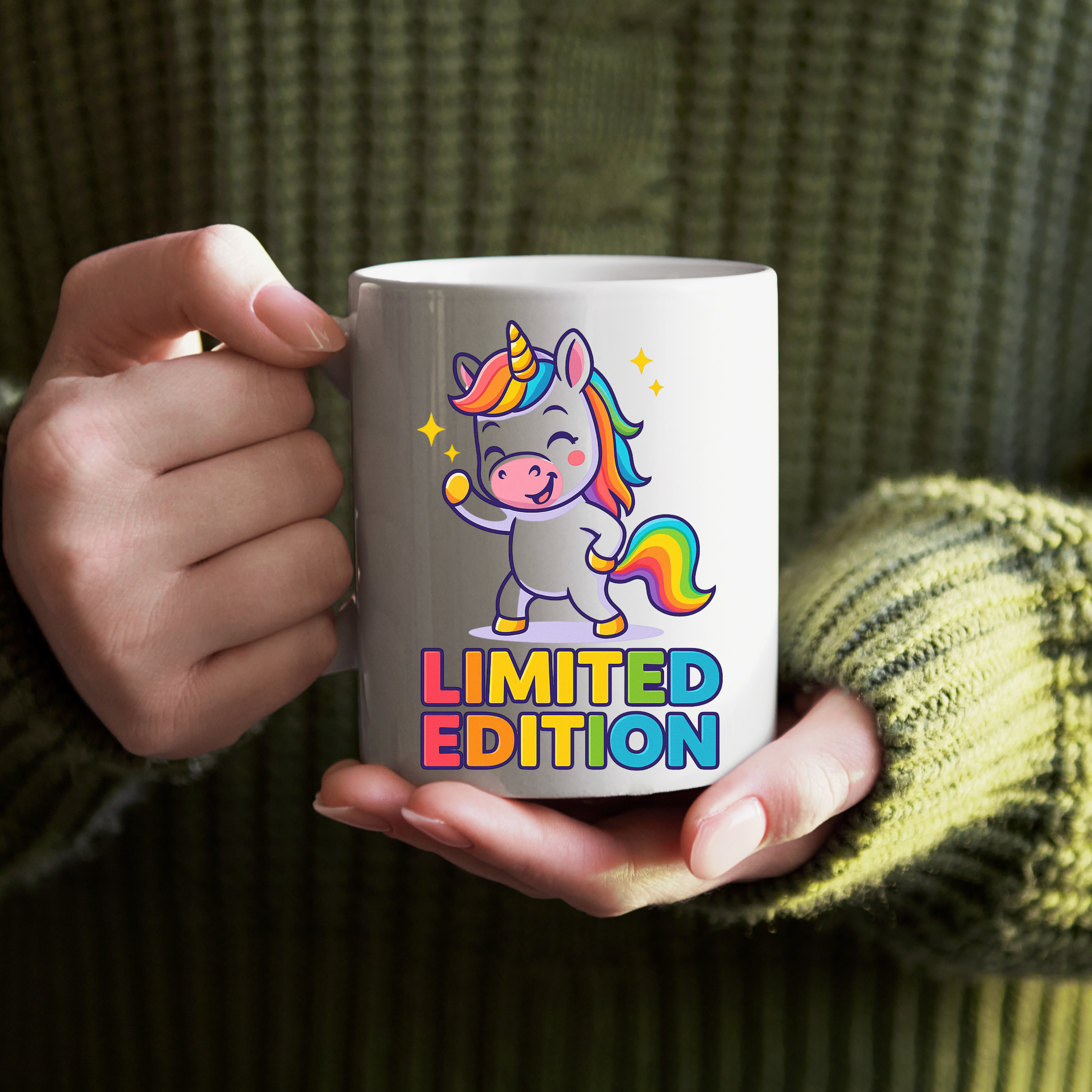 Tasse – LIMITED EDITION – Regenbogen Einhorn Design