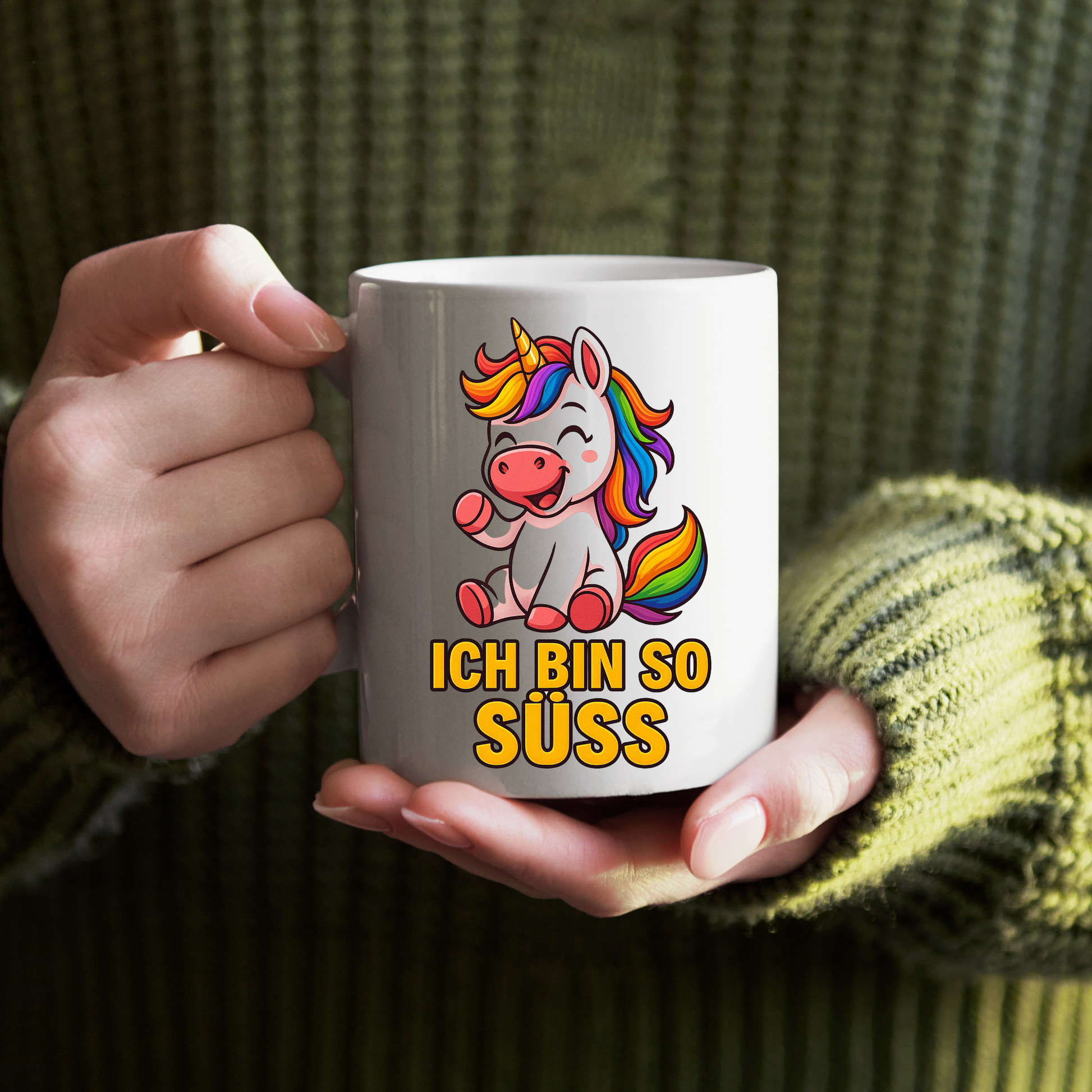 Tasse – Ich bin so süß – Einhorn Design mit Regenbogen