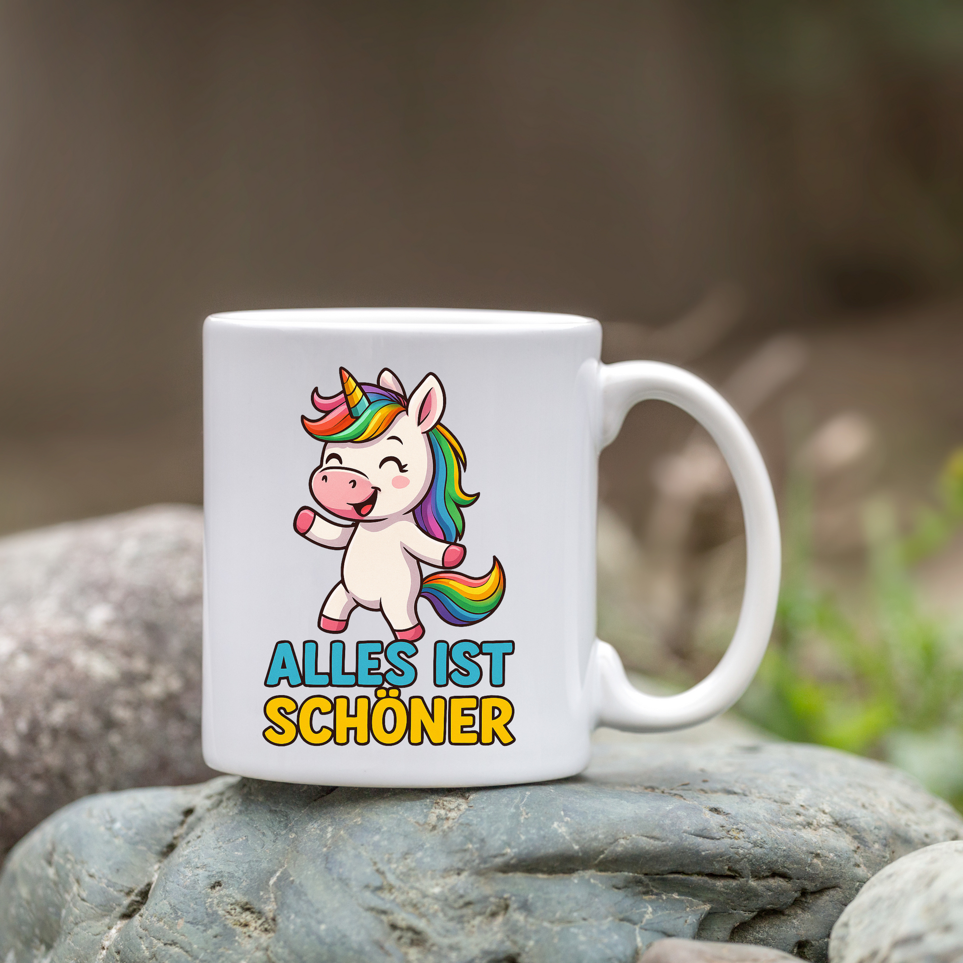 Tasse – Alles ist schöner – Süßes Einhorn Design
