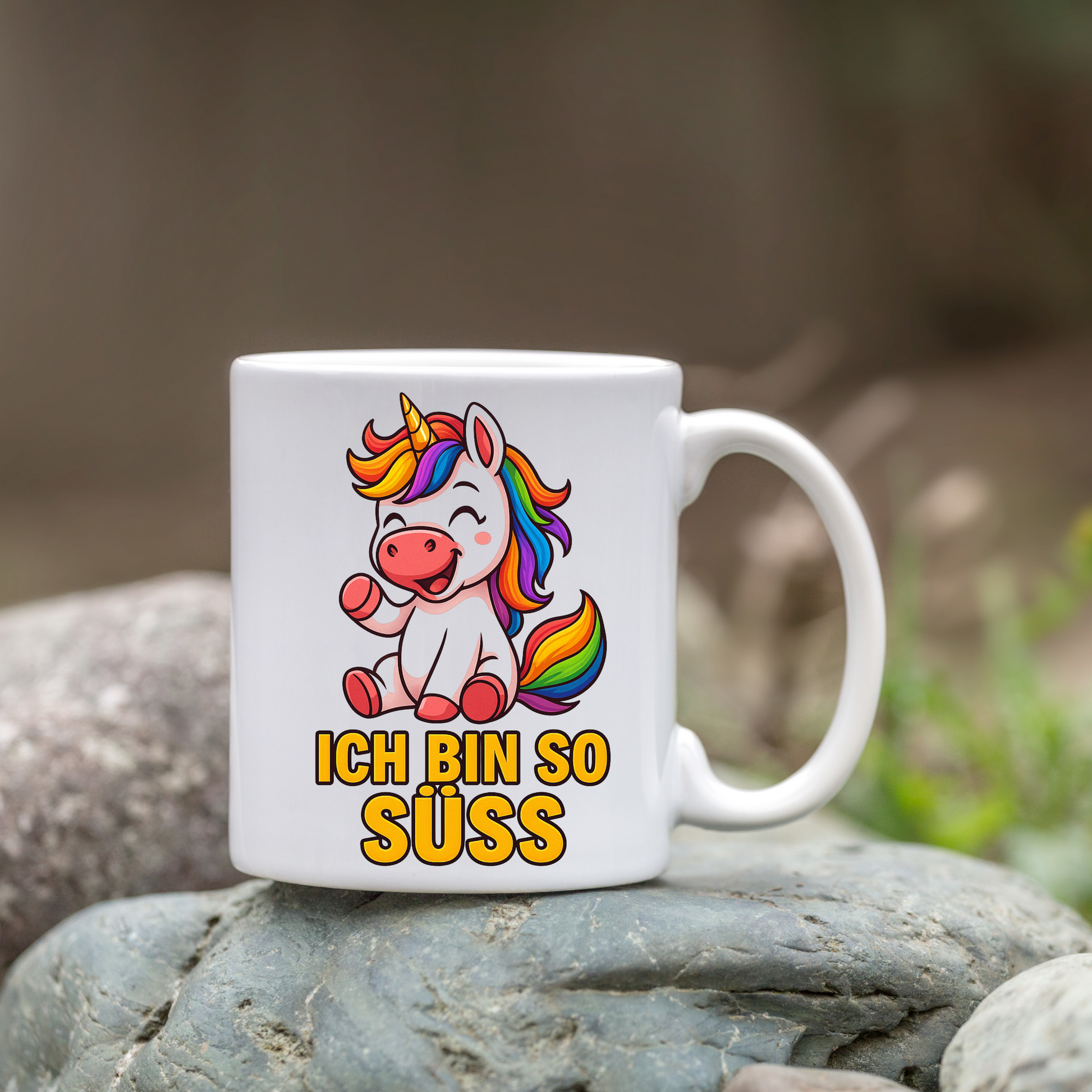 Tasse – Ich bin so süß – Einhorn Design mit Regenbogen