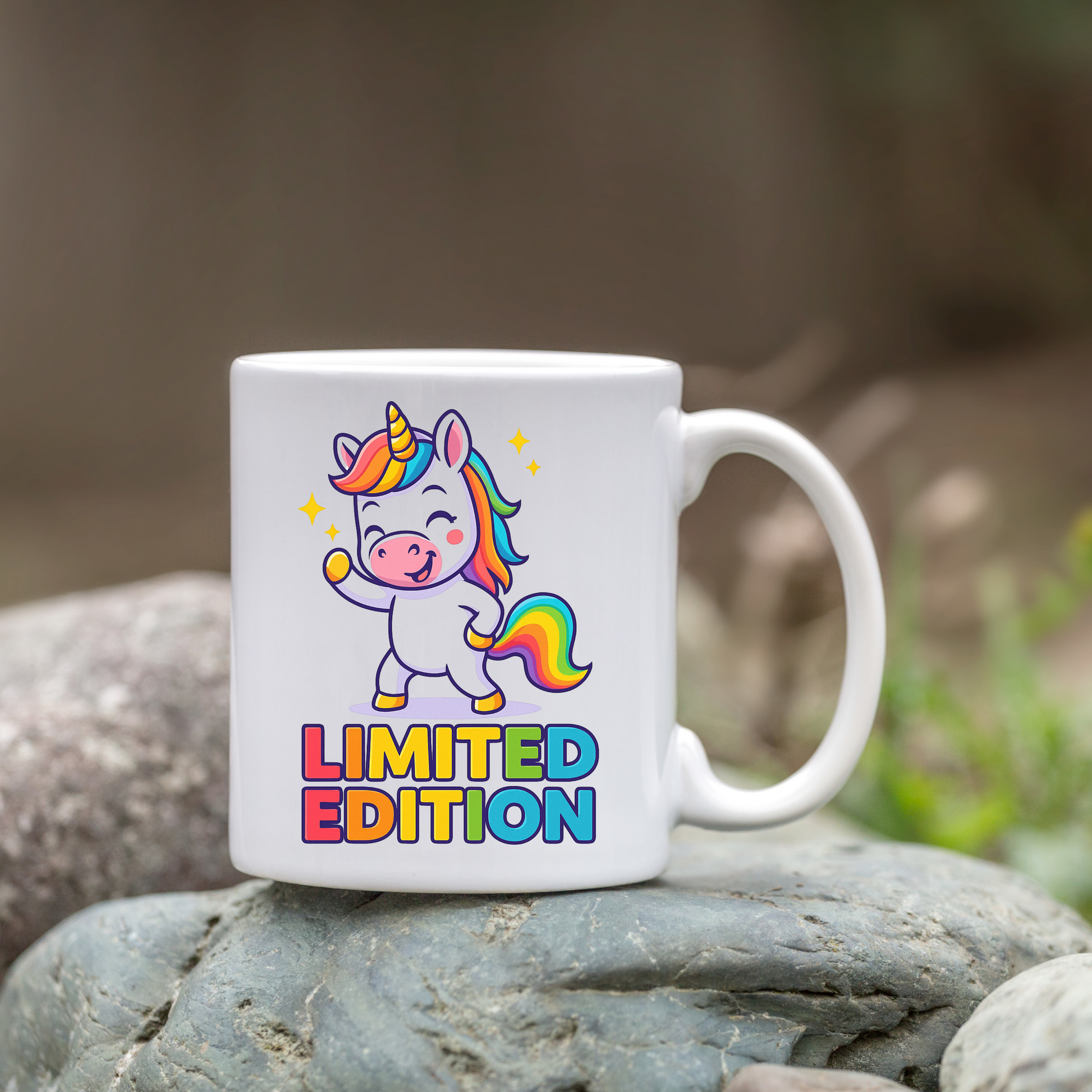Tasse – LIMITED EDITION – Regenbogen Einhorn Design