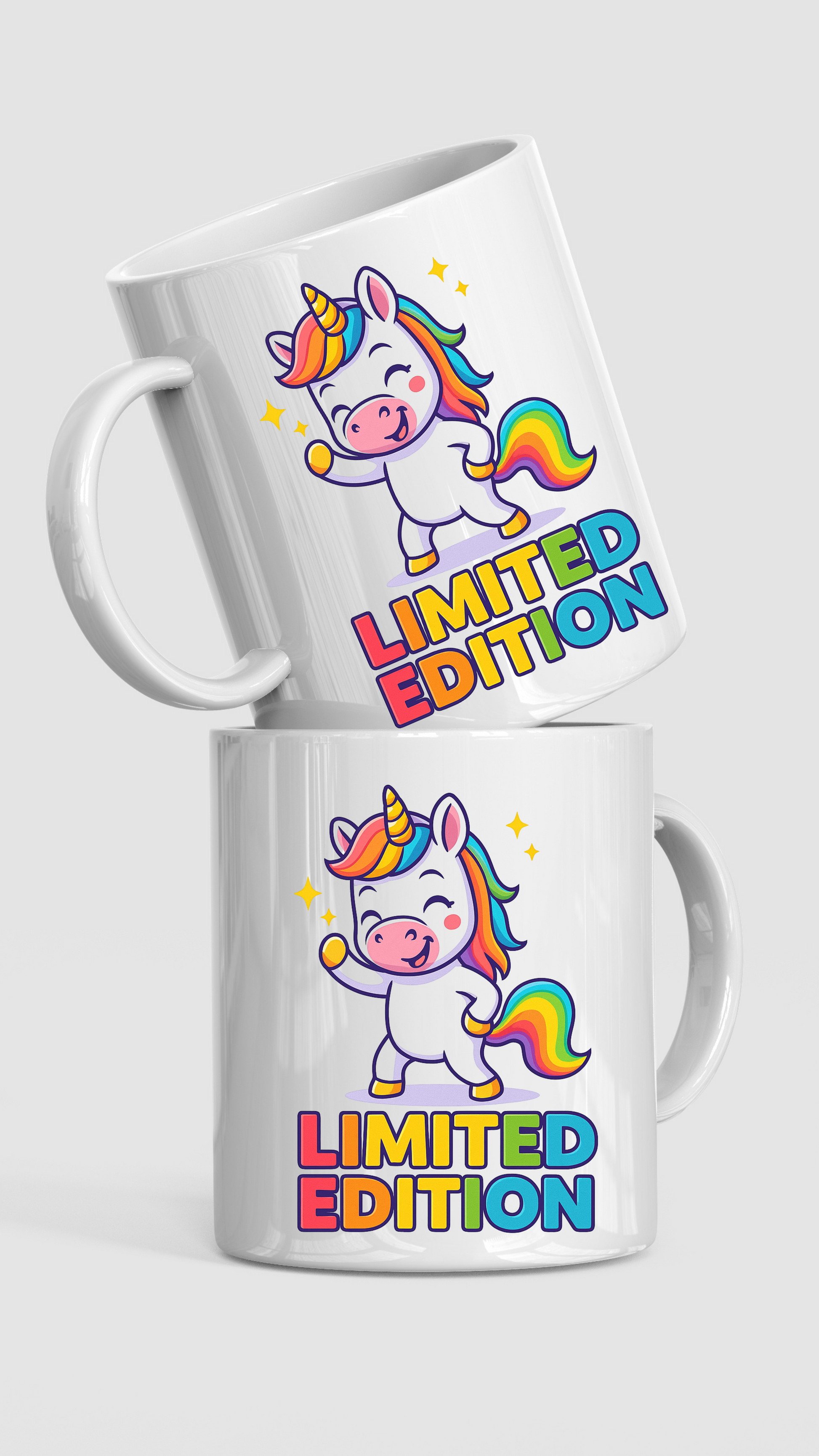 Tasse – LIMITED EDITION – Regenbogen Einhorn Design