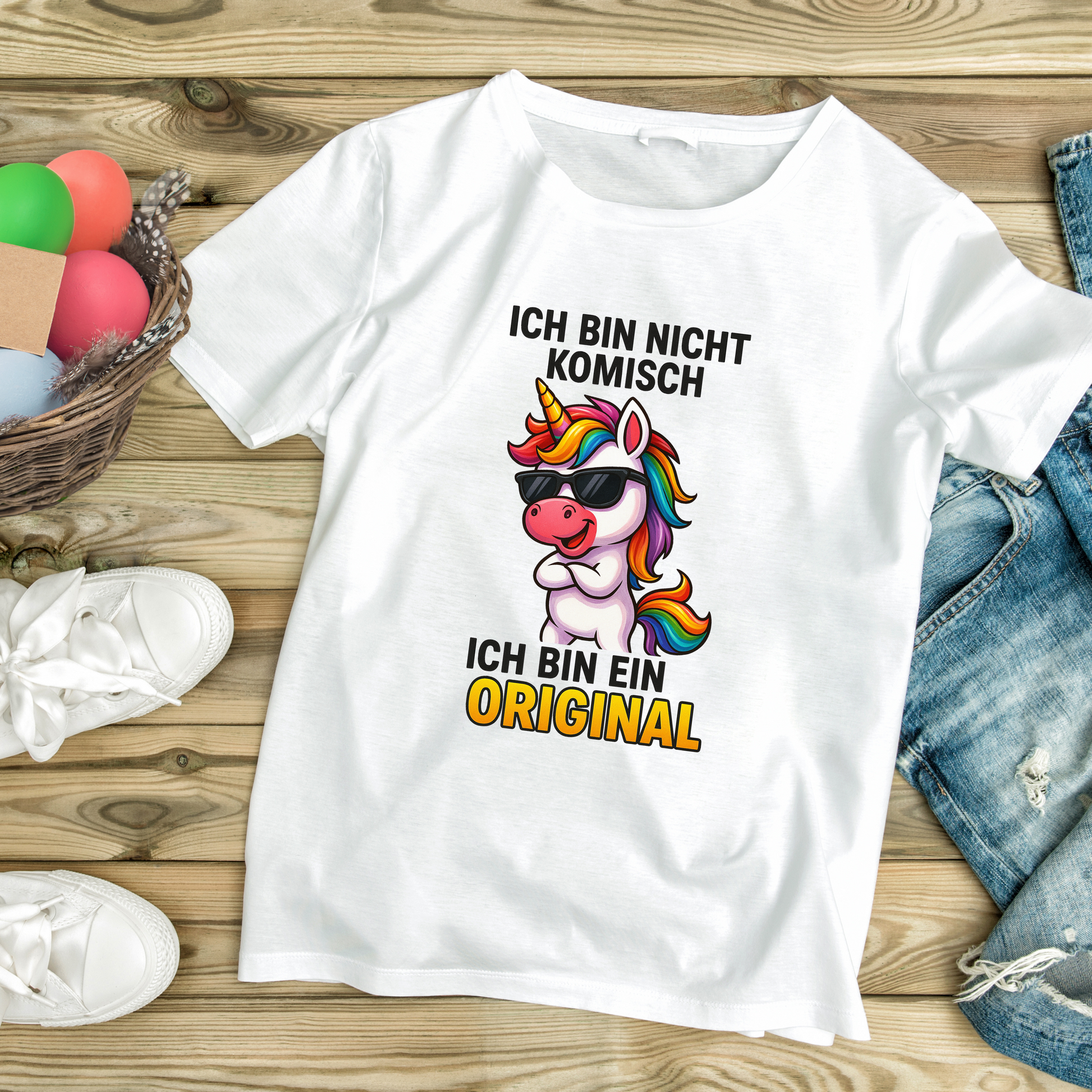 T-Shirt – Ich bin nicht komisch, ich bin ein Original – Einhorn Design